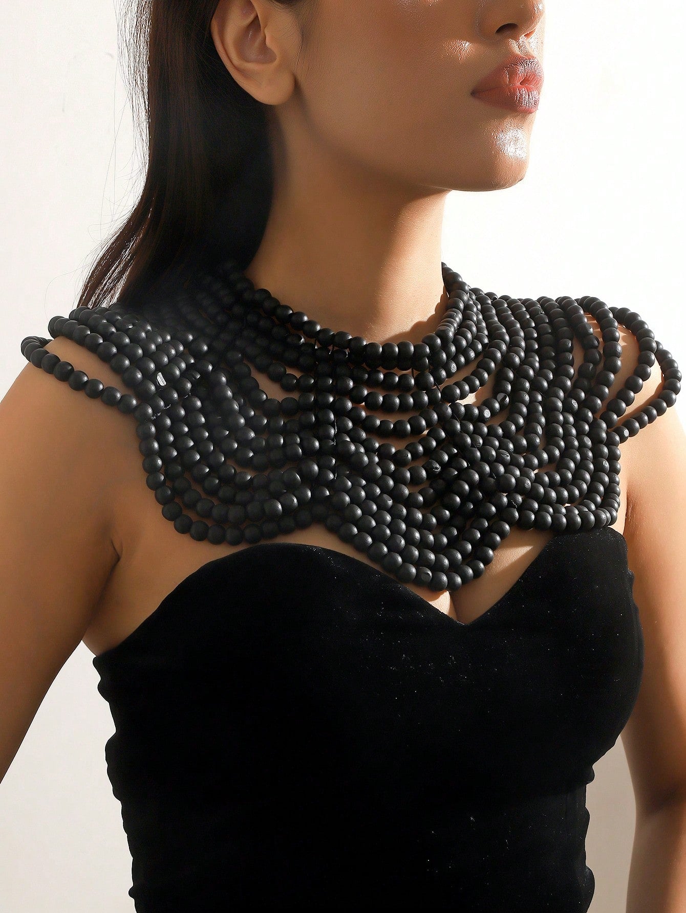 Wooden  Shoulder Shawl Collar Necklace
