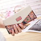 Korean Style diamond Check Contrast Color Envelope Clutch Wallet
