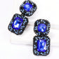 Vintage Geometric Crystal Dangle Earrings
