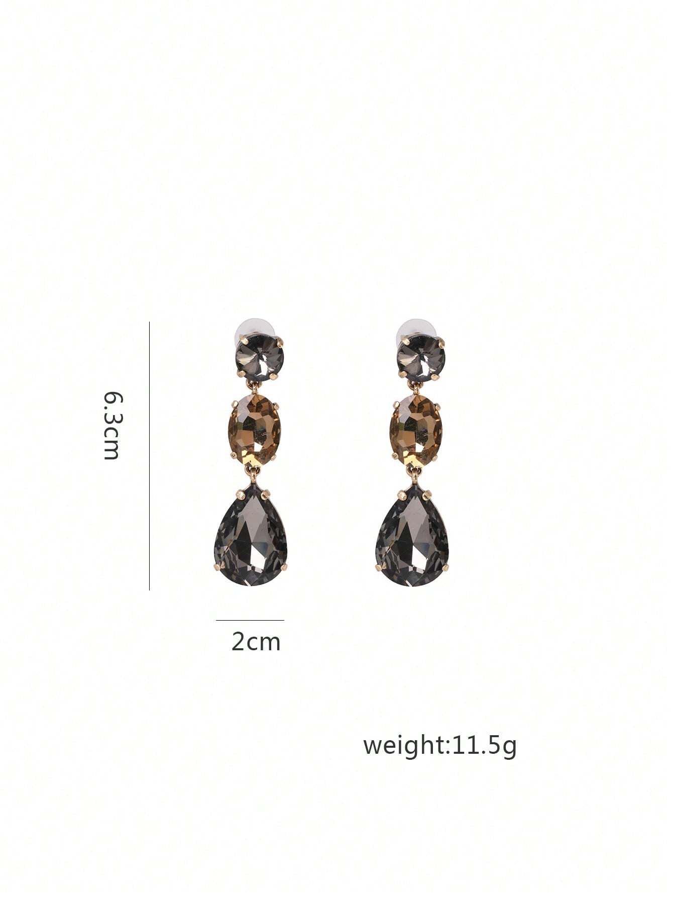 Elegant Rhinestone Water Drop Shaped Dangle Earrings