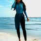 Color Block Patchwork One-Piece with Skirt Swimwear Set