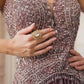 Shivali Beaded Pleated Evening Dress