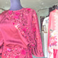 Elegant Sequin + 3D Flower Batwing Sleeve Top And Skirt 2-Piece Set (Copy)