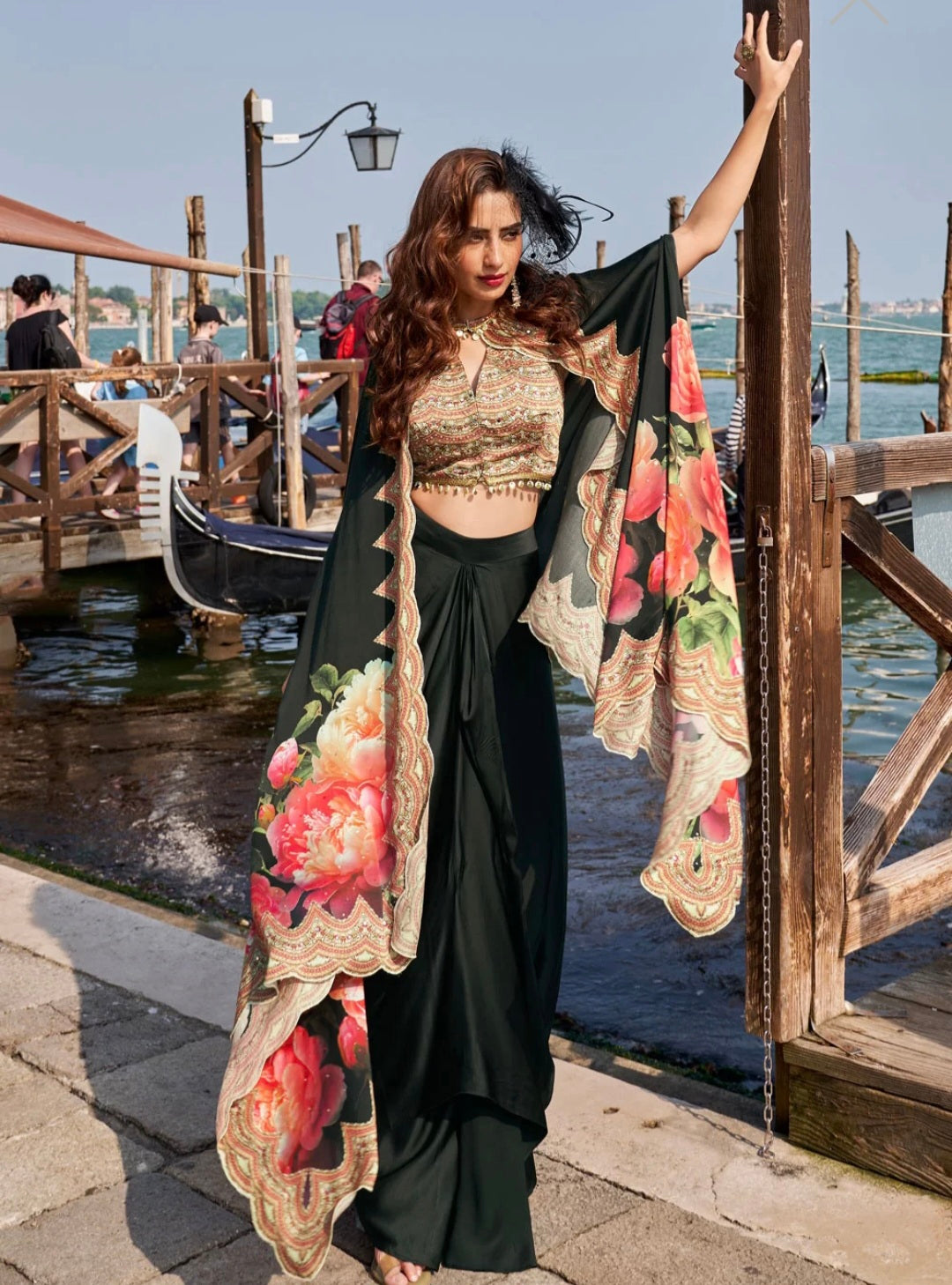 Black Ethnic  Crepe Silk Salwar Suit