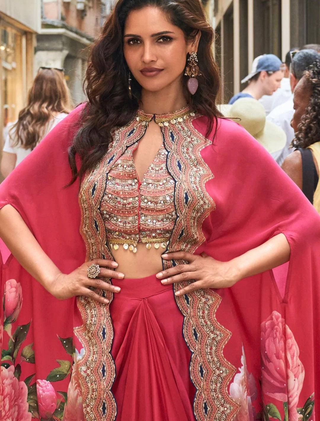 Pink Ethnic  Crepe Silk Salwar Suit