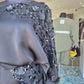 Elegant Sequin + 3D Flower Batwing Sleeve Top And Skirt 2-Piece Set