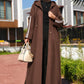 Athleisure Modest Zip up Pockets Hooded Sport Abaya Coat )