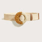 Round Buckle Straw Belt