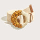 Round Buckle Straw Belt