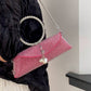 Rhinestone & Pearl Decor Flap Square Bag Top Ring Handle Bag