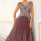 Shivali Beaded Pleated Evening Dress