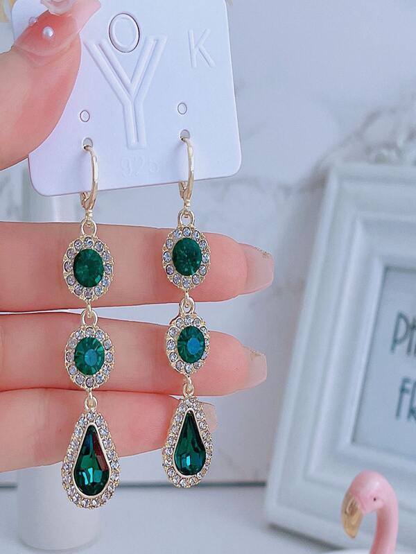 Rhinestone Water Drop Earrings