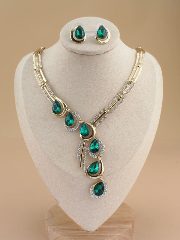 Rhinestone Decor Jewelry Set