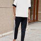 Contrast Trim Batwing Sleeve Tee & Pants