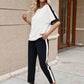 Contrast Trim Batwing Sleeve Tee & Pants