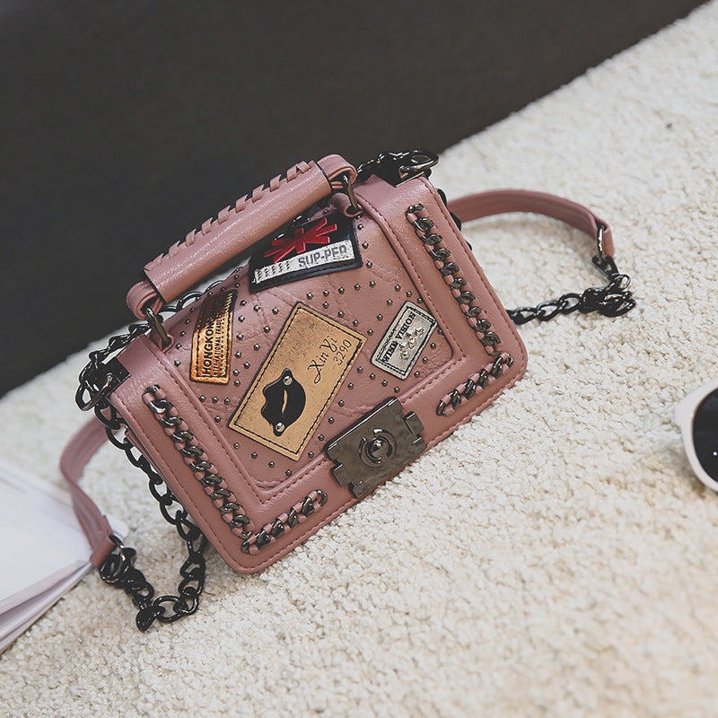 PU Leather Crossbody Bag with chain