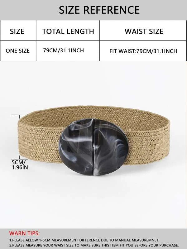 Oval Buckle Woven Belt