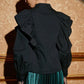 Ruffle Trim Button Front Blouse