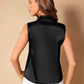 Solid V Neck Satin Blouse