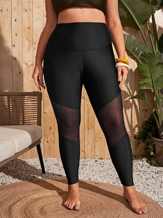 Plus Contrast Mesh Swim Pants